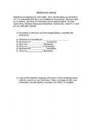 English Worksheet: Martians Are coming