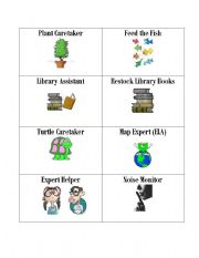 English Worksheet: Classroom Helpers