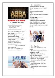 ABBA*** Mamma Mia***02 pages***Editable
