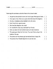 English worksheet: story time