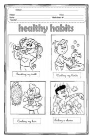 English Worksheet: Healthy Habits 