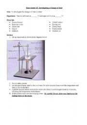 English worksheet: Experiment