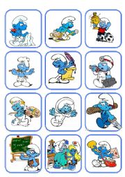 Flashcard Jobs with the smurfs