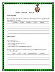 English Worksheet: Video Activity - WALL-E