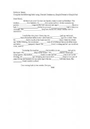 English worksheet: letter to fill in 