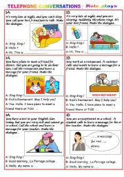 9 Role Plays for ESL class role play…: English ESL worksheets pdf
