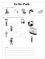 English worksheet: In the park