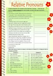 English Worksheet: Relative Pronouns in context (complaint letter and matching)