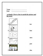 English Worksheet: -en word  family 2