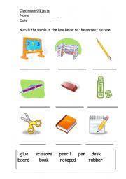 English Worksheet: The classroom