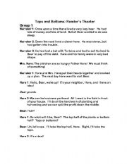 English Worksheet: Tops and Bottoms Readers Theater