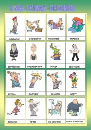English Worksheet: ILLNESS - PICTIONARY - FOR BEGINNERS