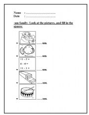 English worksheet: -um family