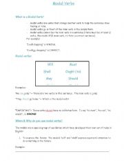 English Worksheet: Modal verbs