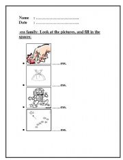 English Worksheet: -ess word family