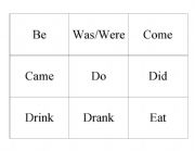 English worksheet: Irregular Verbs Memory Game