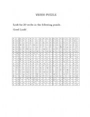 English Worksheet: Verbs Puzzle