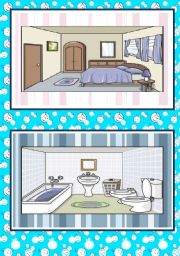 English Worksheet: ROOMS OF THE HOUSE FLASH CARDS