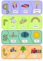 English Worksheet: Phonic puzzles - q to z
