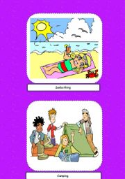 English Worksheet: Summer Activities Flashcards # 1