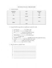 English worksheet: Past tense guide