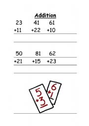 English Worksheet: two digit addition