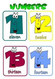 Numbers 11-20 flashcards