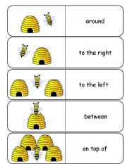 Where is the Bee Preposition Dominoes and Memory Cards  Part 1 of 3