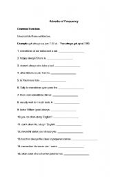 English Worksheet: Adverbs of Frequency - Jumble