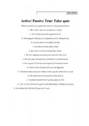 English worksheet: passive quizz