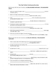 English Worksheet: The Past Perfect Excercise