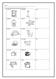 English worksheet: same syllable 