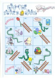 EASTER plus Present Continuous BOARD GAME + key (3 pages) - ESL worksheet  by Larisa.