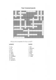 Crossword for comparatives