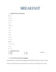English worksheet: Breakfast