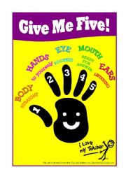 Classroom Poster - Give Me Five