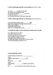 English worksheet: listening activity