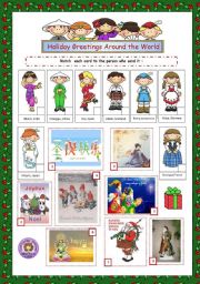 English Worksheet: Holiday Greetings Around the World