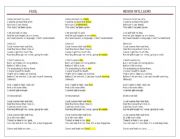 English Worksheet: Song  Feel by Robbie Williams