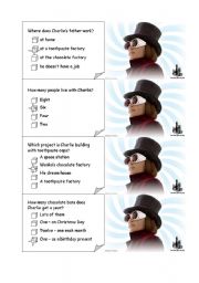 English Worksheet: CHARLIE AND THE CHOCOLATE FACTORY board game CARDS1