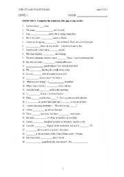 English worksheet: Use of language Elementary test