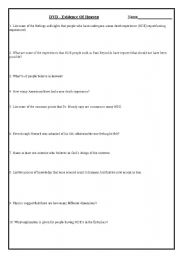 English worksheet: DVD Evidence Of Heaven worksheet