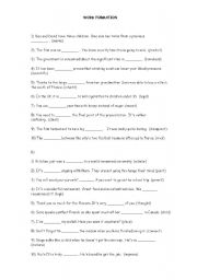 English Worksheet: Word Formation Worksheet