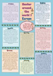 Easter traditions from around the world 1 - Europe (2 pages + key)♥editable♥