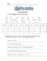 English Worksheet: Adjectives (exercices)