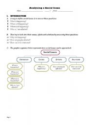 English Worksheet: Analysing a social issue