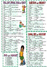 English Worksheet: CONFUSING WORDS EXERCISES practicing. 