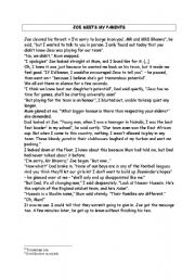 English Worksheet: Joe meets my parents: extract and questions