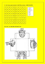 English Worksheet: Easter Box and Word Search