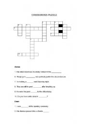 English Worksheet: crisscross puzzle